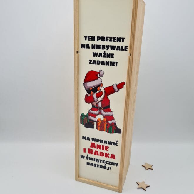 Personalizowana świąteczna skrzynka na alkohol "Świąteczny Nastrój"