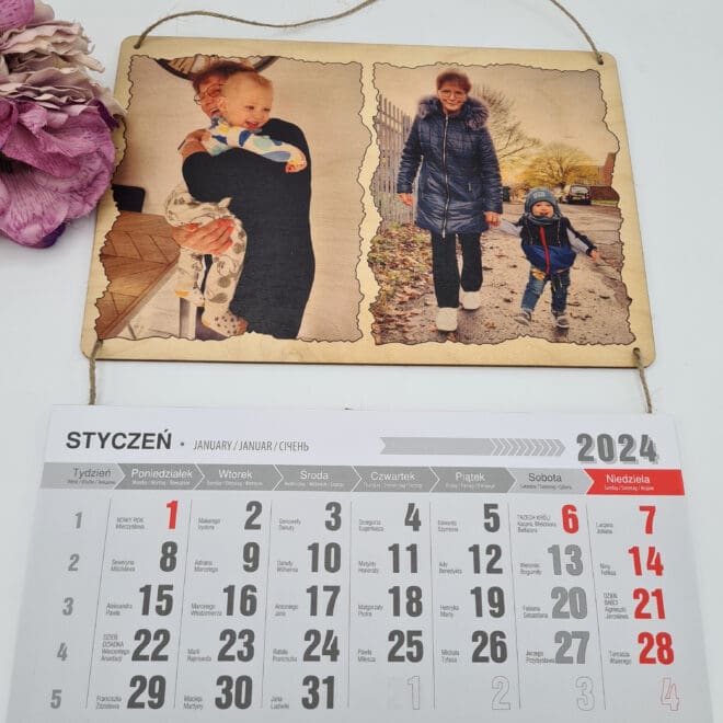 Kalendarz Drewniany ze zdjęciami