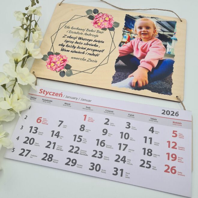 kalendarz dla babci i dziadka ze zdjęciem