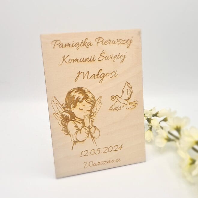 Pamiątka Pierwszej Komunii Świętej dziewczynka