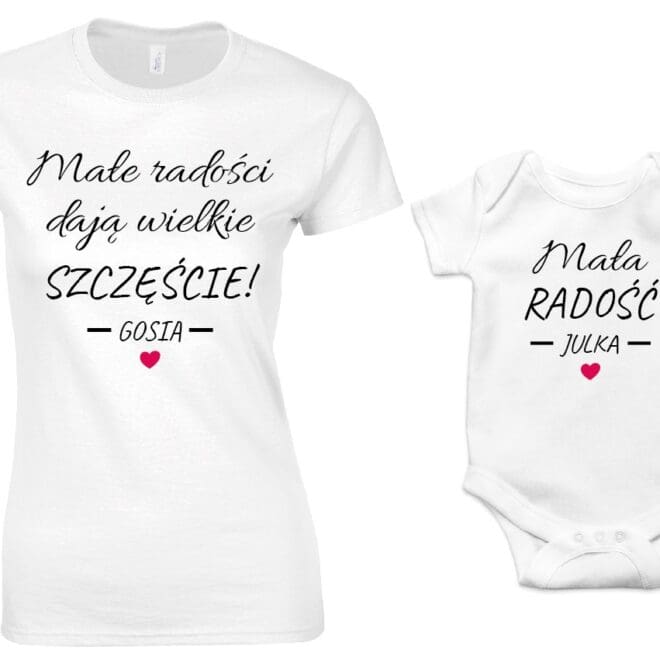 Koszulka dla mamy i body dla córki WIELKIE SZCZEŚCIE