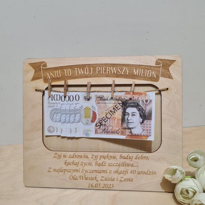 ramka urodzinowa na pieniadze twoj pierwszy milion