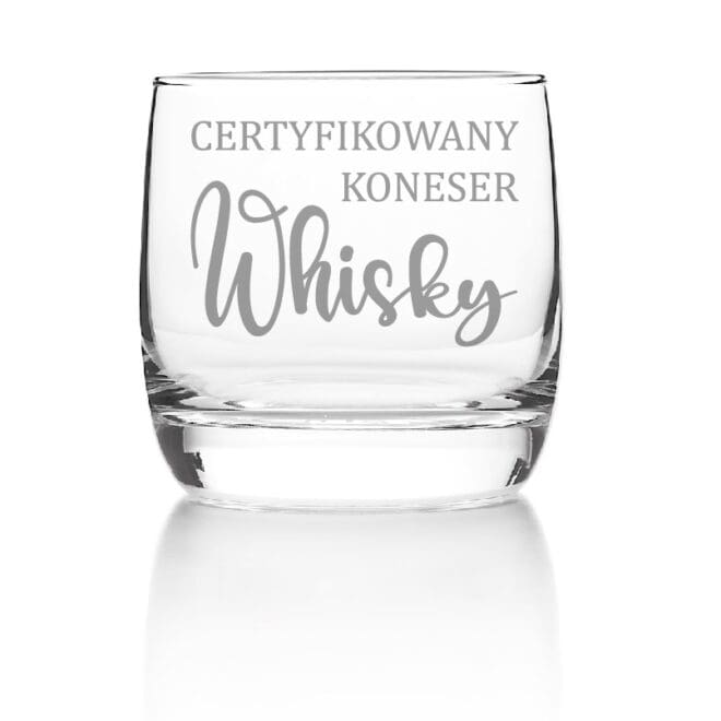 Personalizowana szklanka do whisky "Certyfikowany koneser whisky"