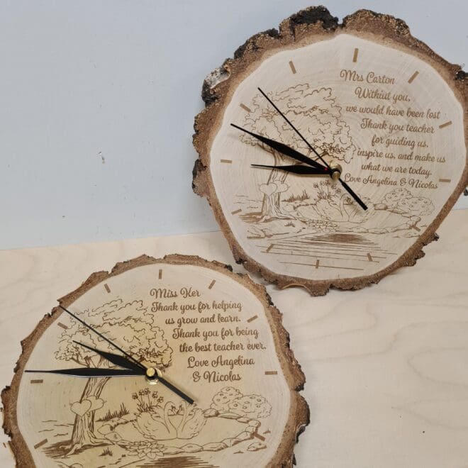 Zegar na plastrze brzozy prezent dla nauczyciela