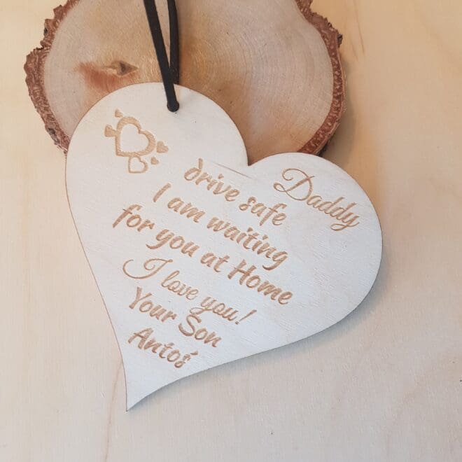 zawieszka dla taty serce daddy drive safe
