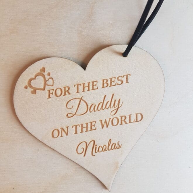 zawieszka serce dla taty for best daddy on the world