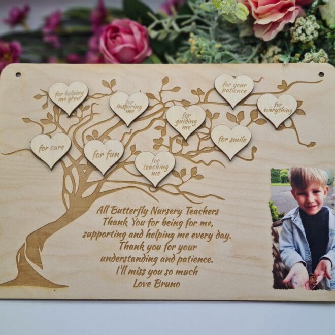 prezent dla szkoly, przedszkola tabliczka z drzewem