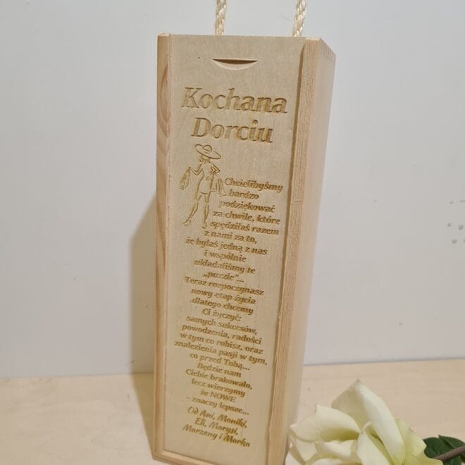 Personalizowana skrzynka na alkohol prezent na odejście z pracy "Chcieliśmy bardzo podziękować"