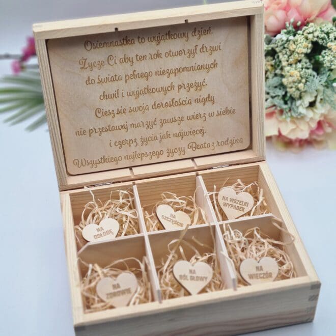 szkatulka niezbednik na 18 urodziny