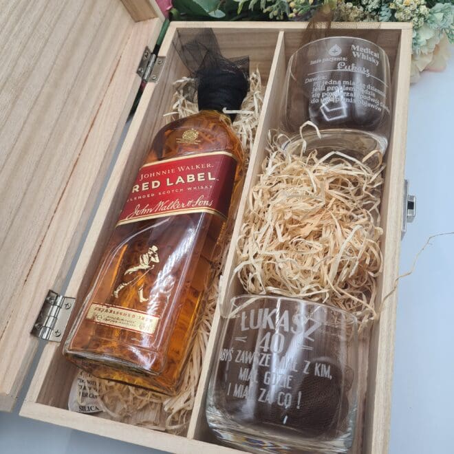 podwojna skrzynka z dwoma szklankami prezent dla motocyklisty