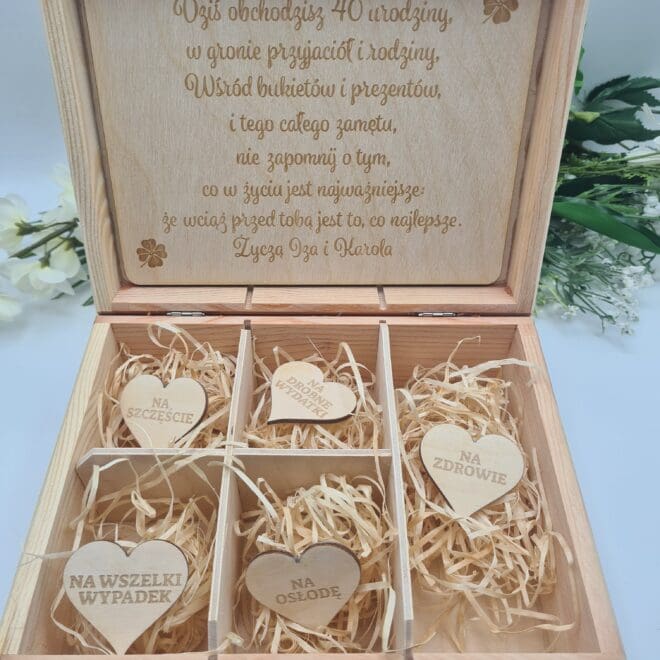 szkatulka z okazji urodzin drewniane pudelko prezent na 40 klasyk wciaz na oryginalnych czesciach