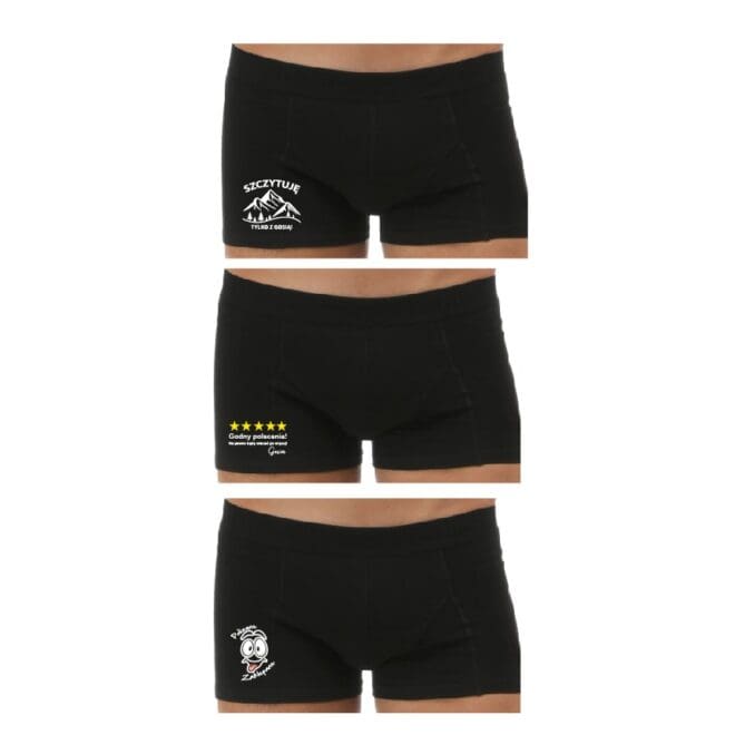 Zestaw 3 Par bokserek męskich personalizowanych