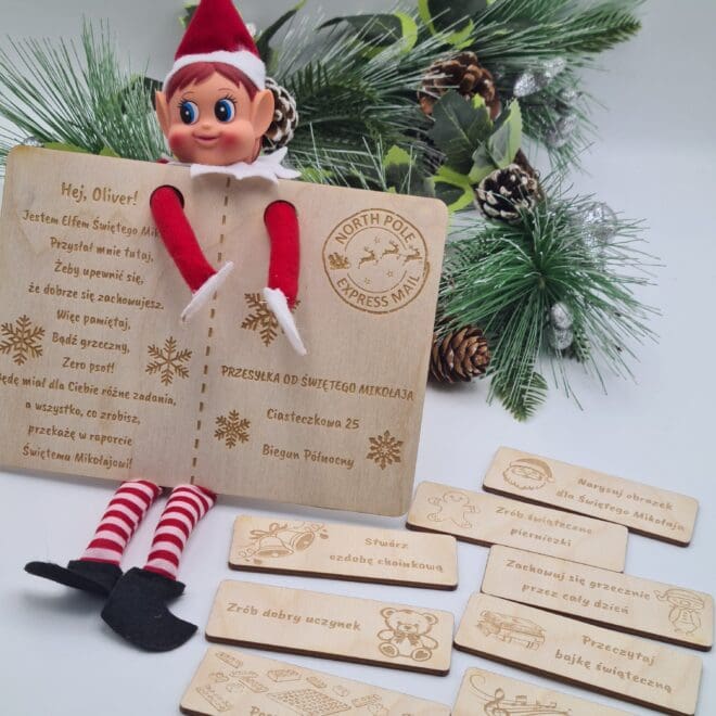 Elf z listem od Mikołaja
