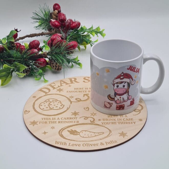 Deska na przysmaki dla Mikołaja i Renifera