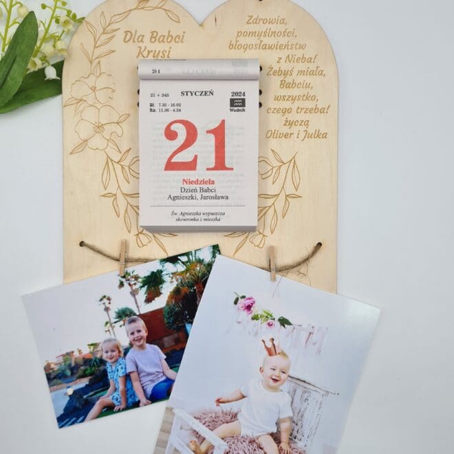 Kalendarz Zdzierak – Prezent dla Babci z Miejscem na Zdjęcie