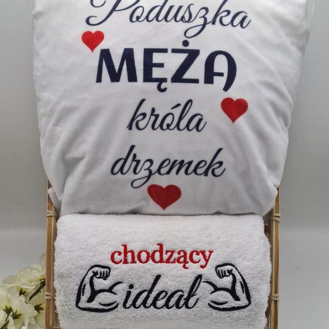 perzent na walentynki poduszka męża króla drzemek i recznik
