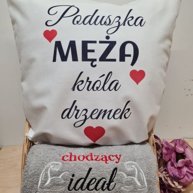 perzent na walentynki poduszka męża króla drzemek i recznik
