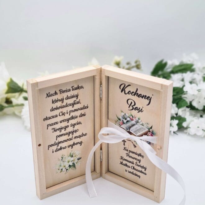 Pudełko na pieniądze Komunia personalizowane
