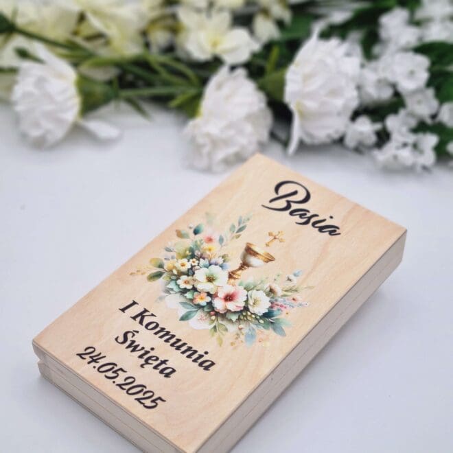Pudełko na pieniądze Komunia personalizowane