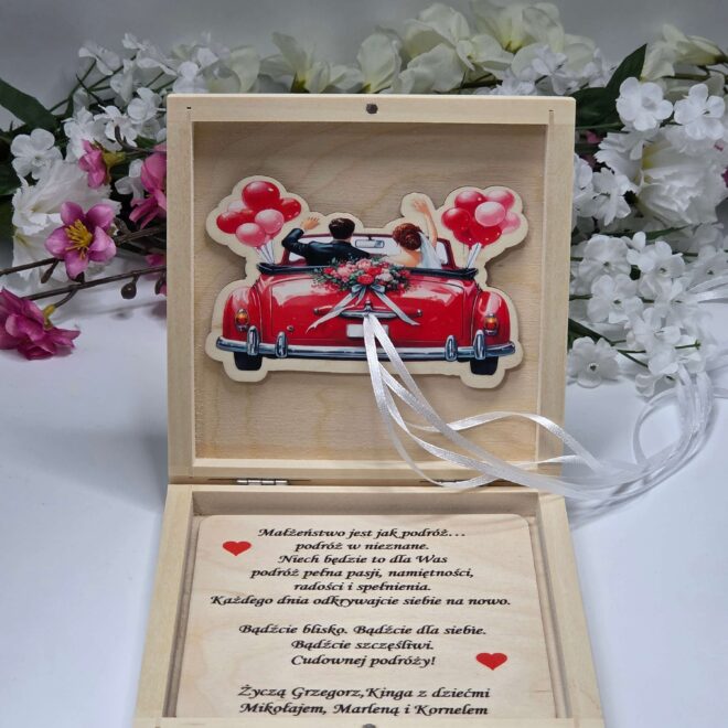 Pudełko na pieniądze personalizowany prezent ślubny – wyjątkowy prezent dla Nowożeńców