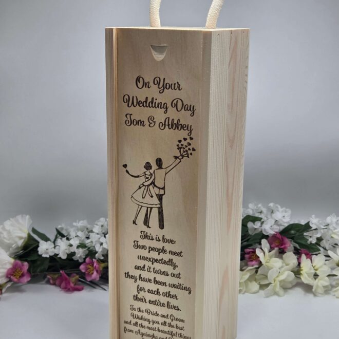 Personalizowana skrzynka na wino prezent na ślub - On Your Wedding Day