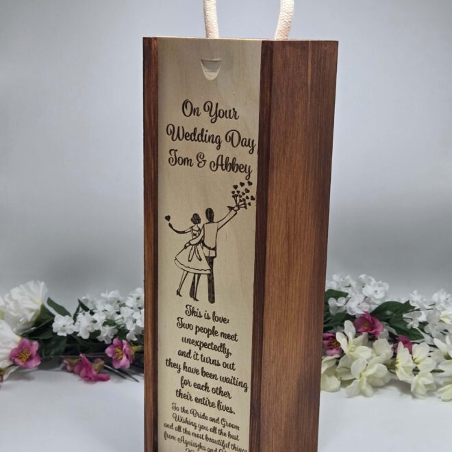 Personalizowana skrzynka na wino prezent na ślub - On Your Wedding Day