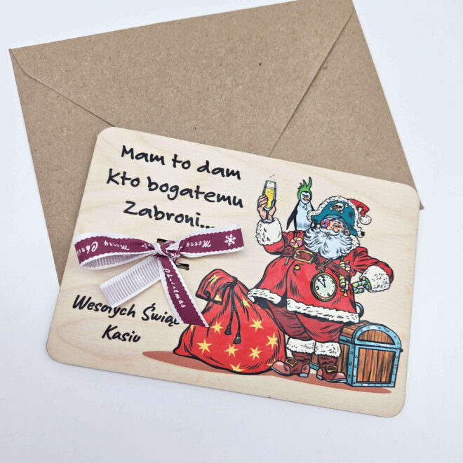 Prezent na Święta – Drewniany Bon Podarunkowy z Humorem
