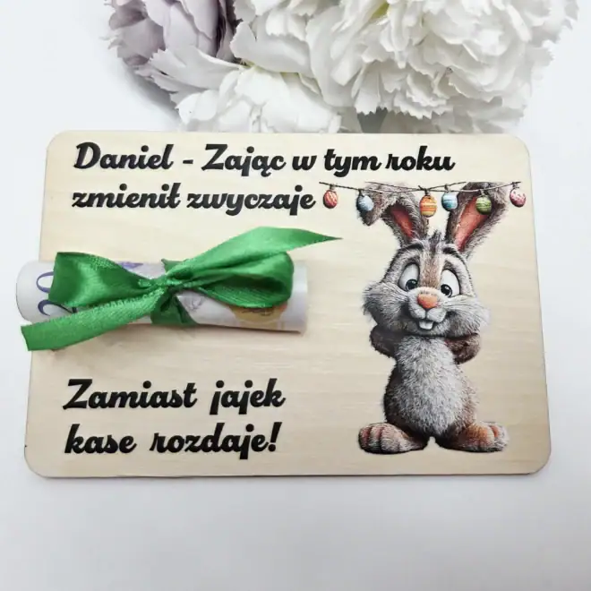 Śmieszny bon wielkanocny na pieniądze