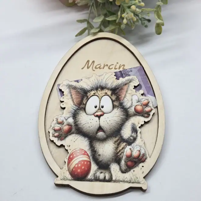 Personalizowane jajko wielkanocne na pieniądze